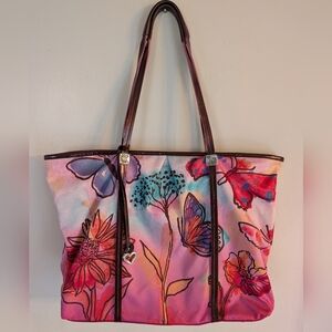 Brighton Vibrant Floral Botanic Garden Wings Butterfly Watercolor Tote 🦋🌸🌼